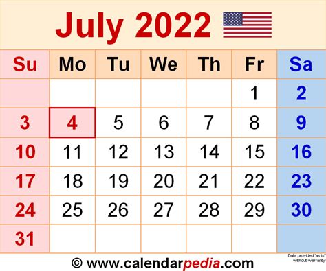 july 2022|July 2022 Monthly Calendar (PDF, Word, Excel).